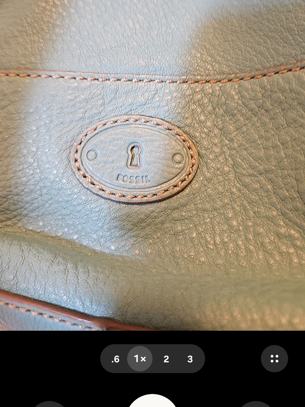 Fossil Teal Leather Shoulder Bag with Front Buckle Pocket - Picture 2 of 5